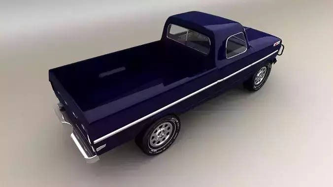 Blue Pickup Low-poly 3D model