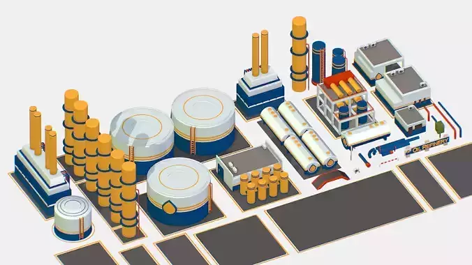 Isometric Oil Pipe Barrel Idustry Build Constructor 3d models