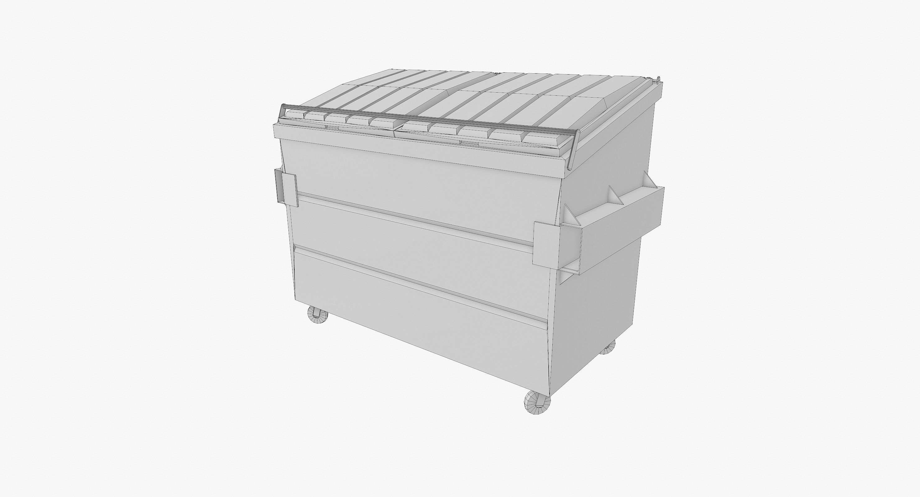 Garbage Dumpster Low-poly 3D model_12