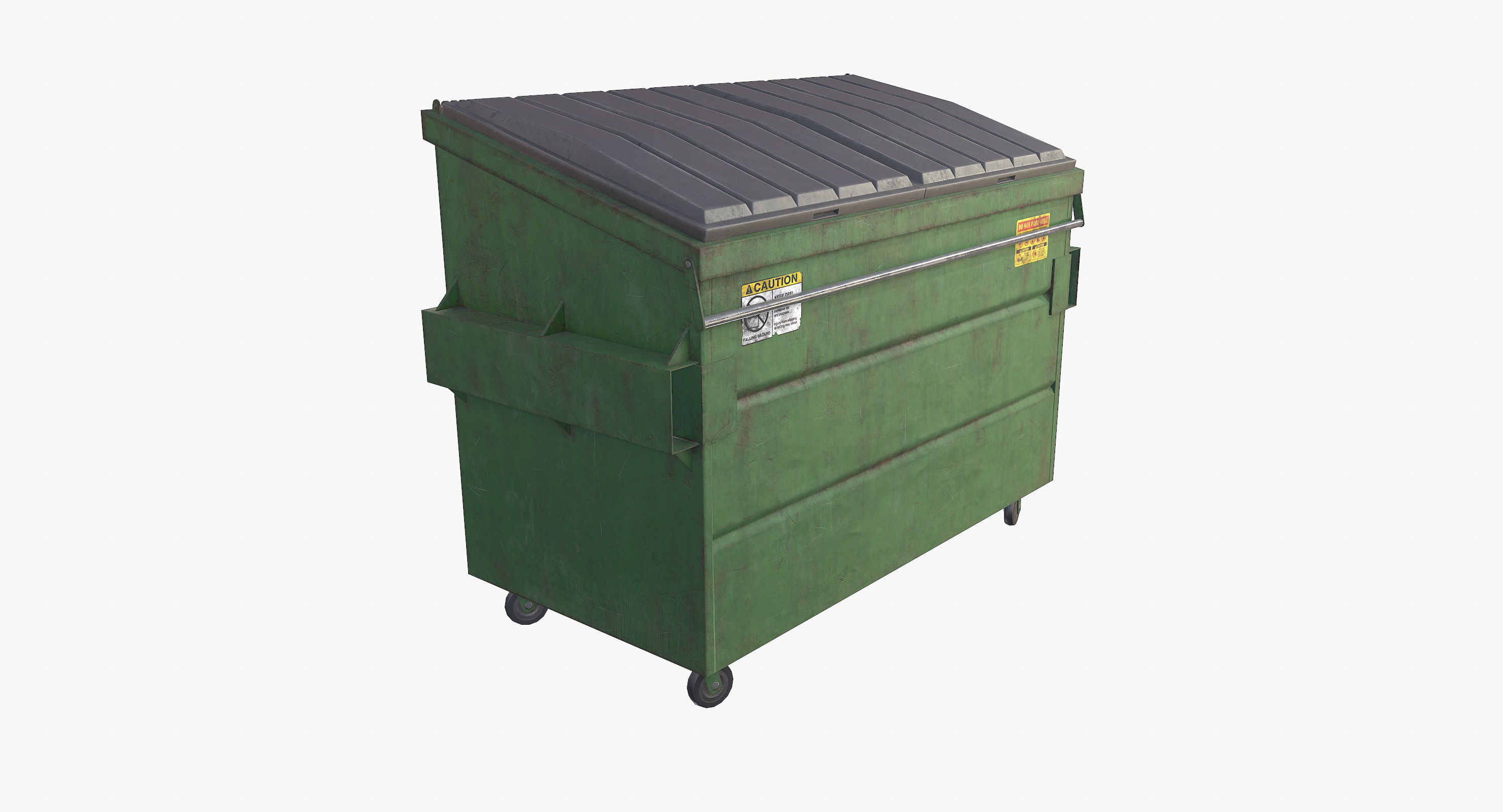 Garbage Dumpster Low-poly 3D model_1