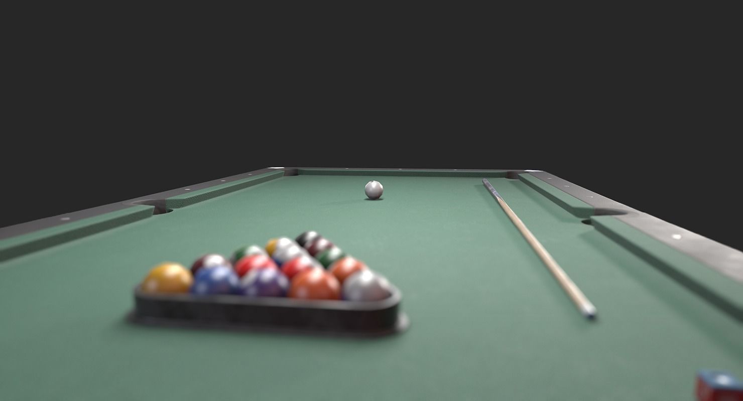 Pool Table Low-poly 3D model_4