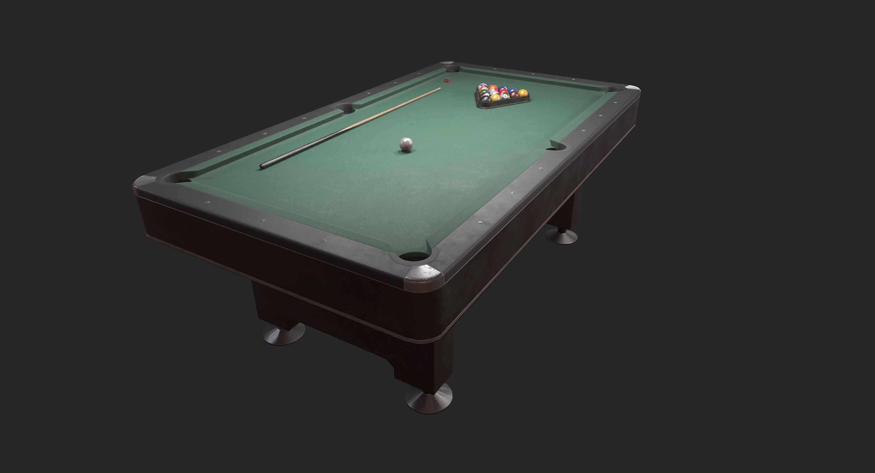 Pool Table Low-poly 3D model_7