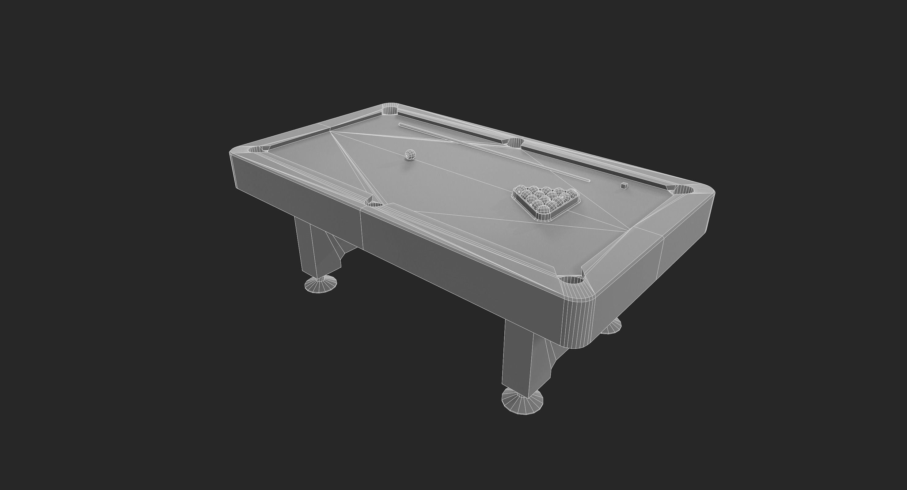 Pool Table Low-poly 3D model_22