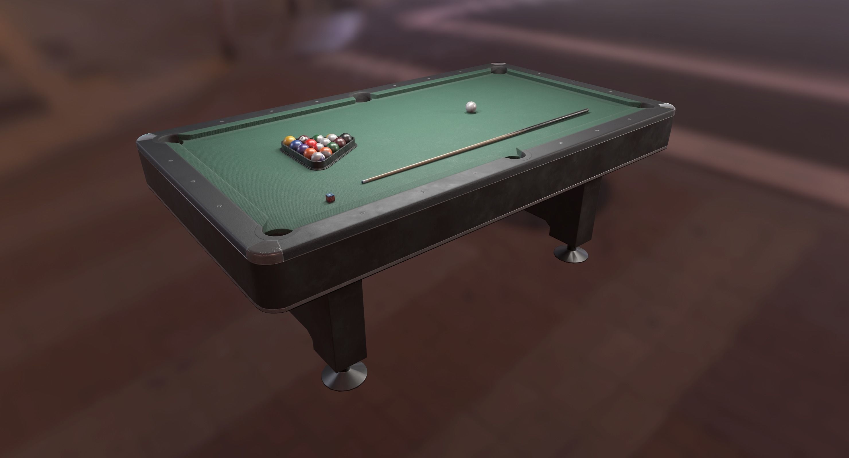 Pool Table Low-poly 3D model_12
