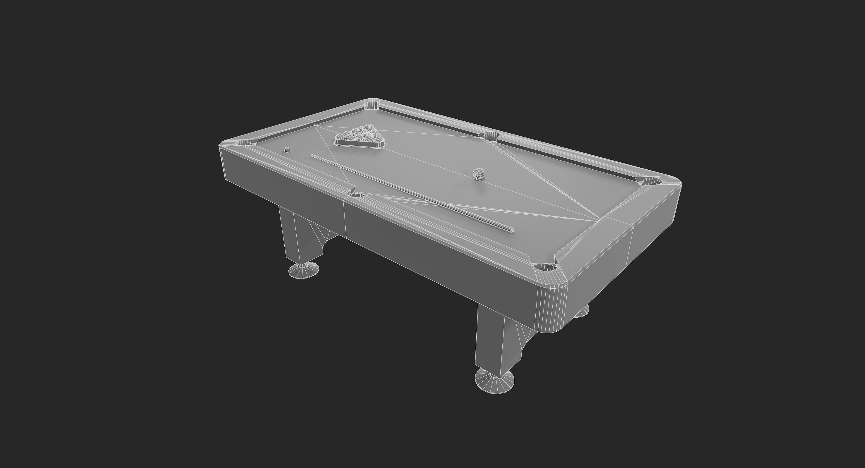 Pool Table Low-poly 3D model_19