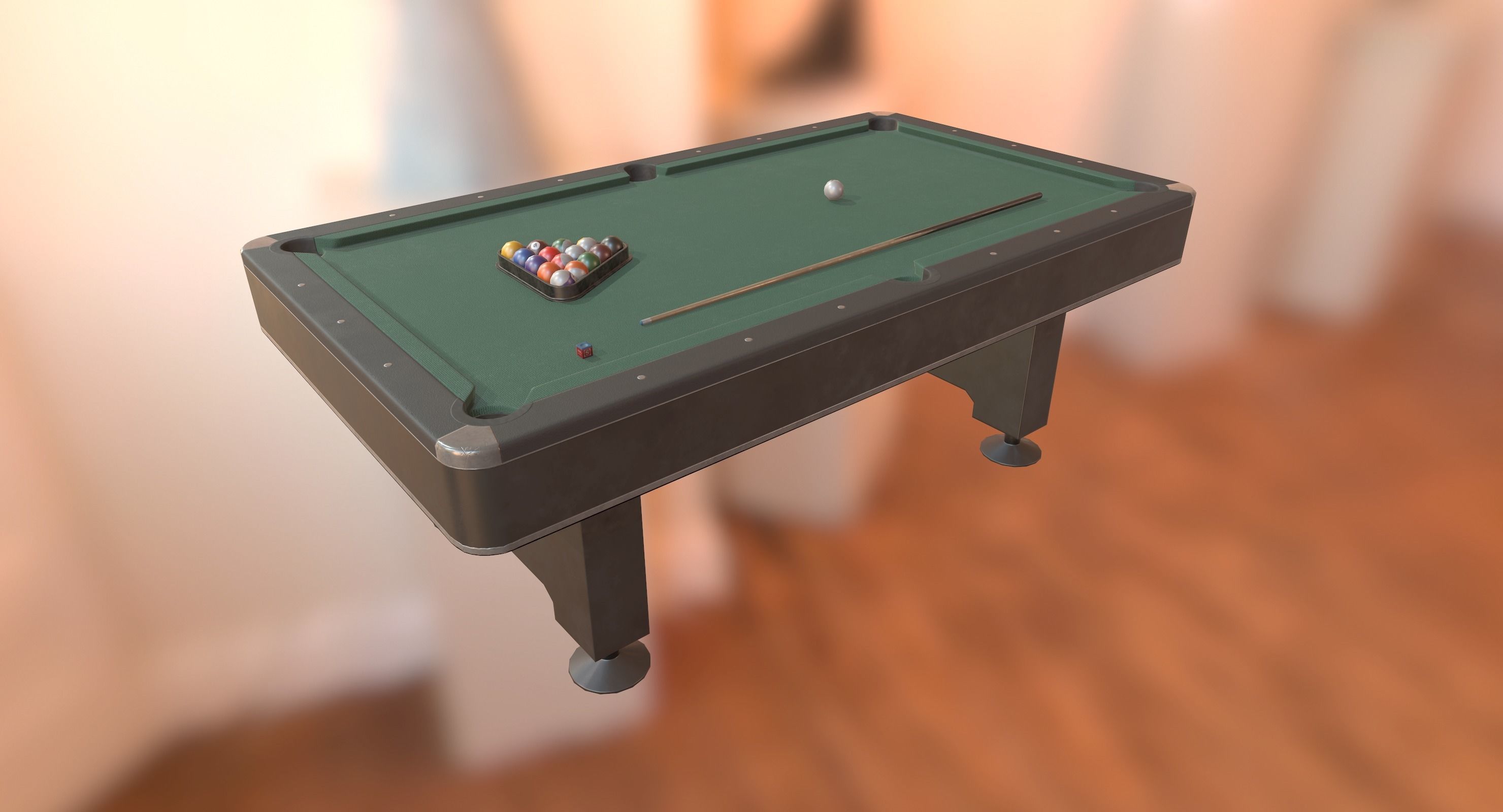 Pool Table Low-poly 3D model_13