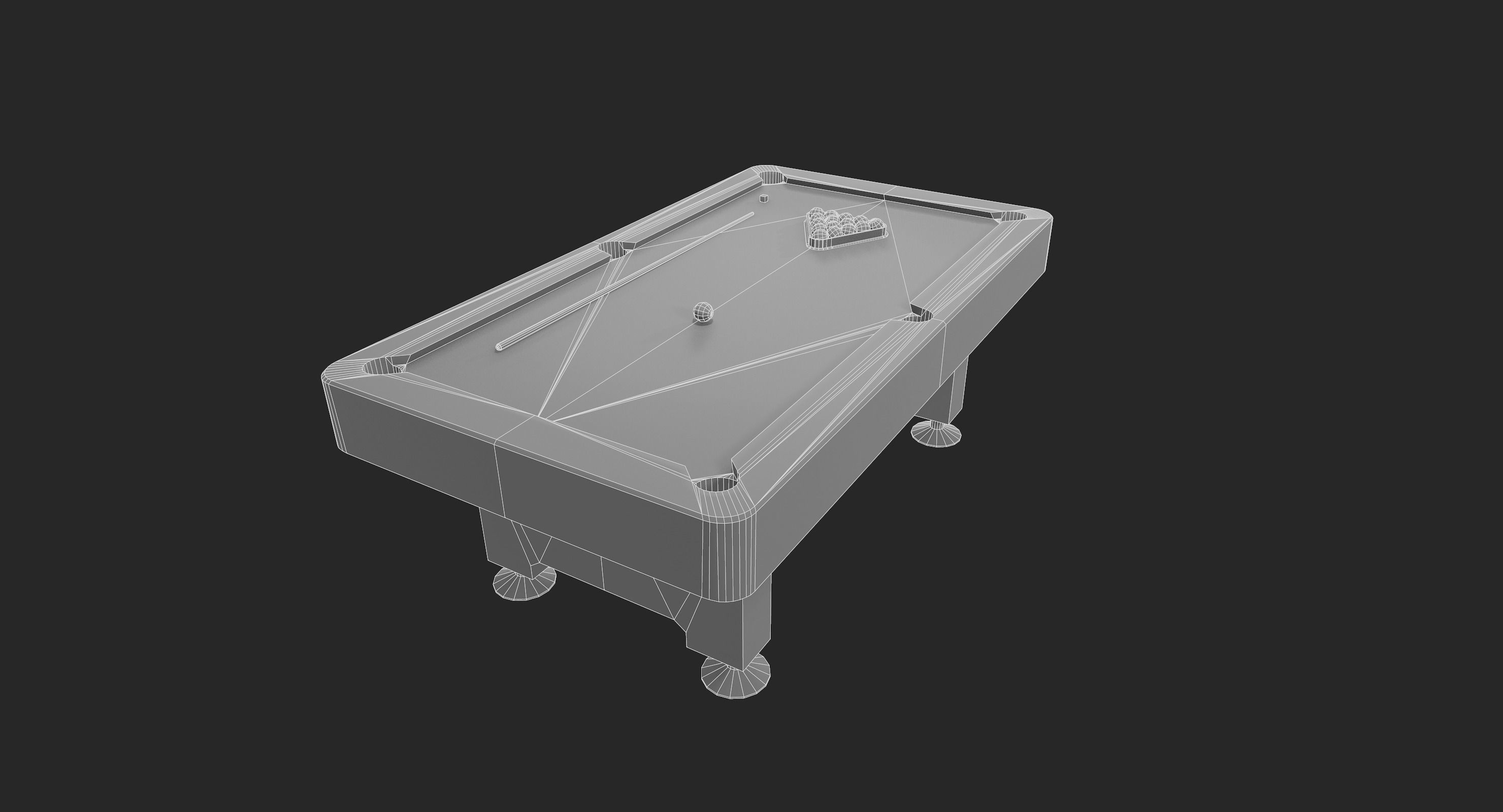 Pool Table Low-poly 3D model_18