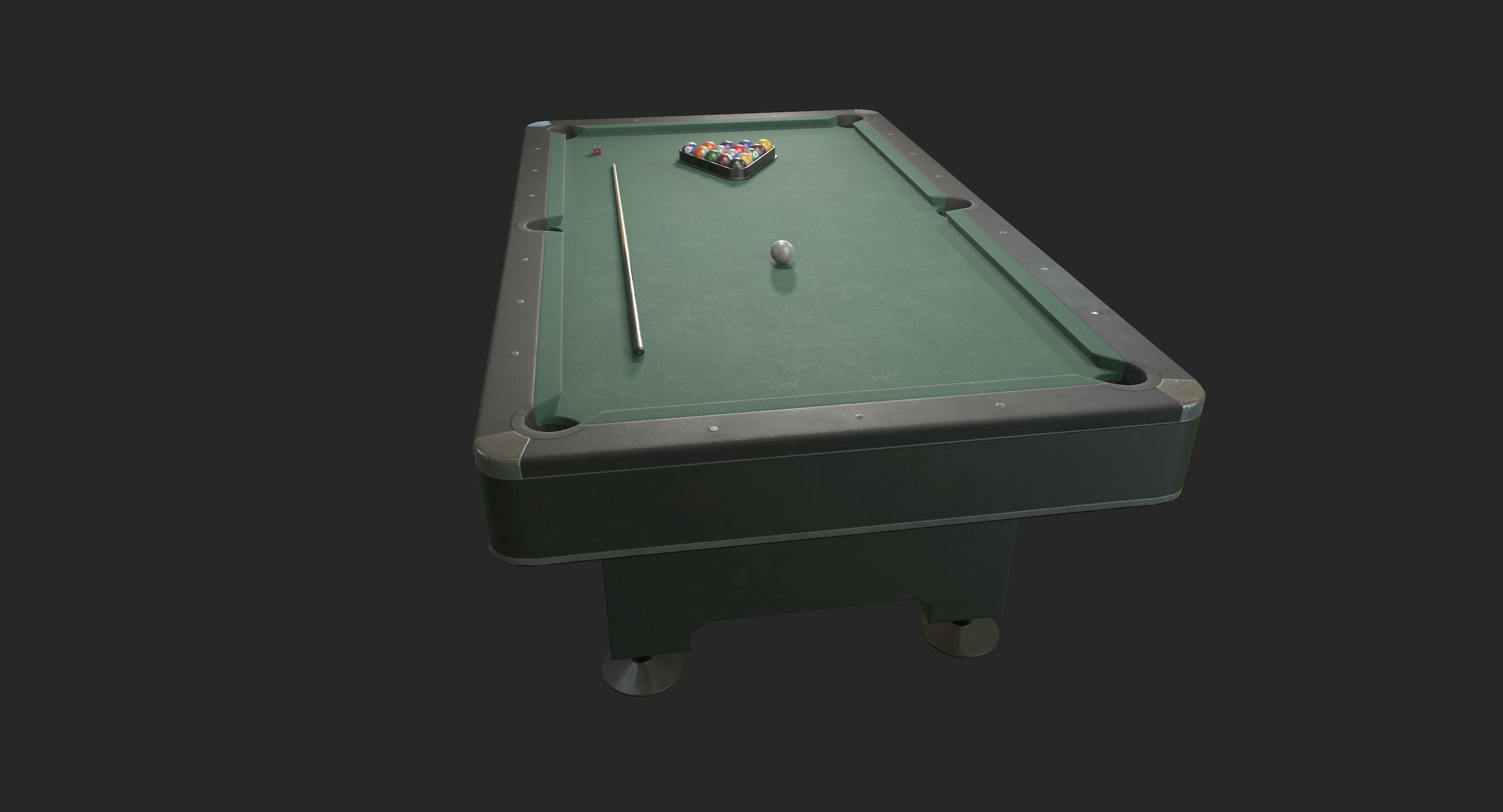 Pool Table Low-poly 3D model_8