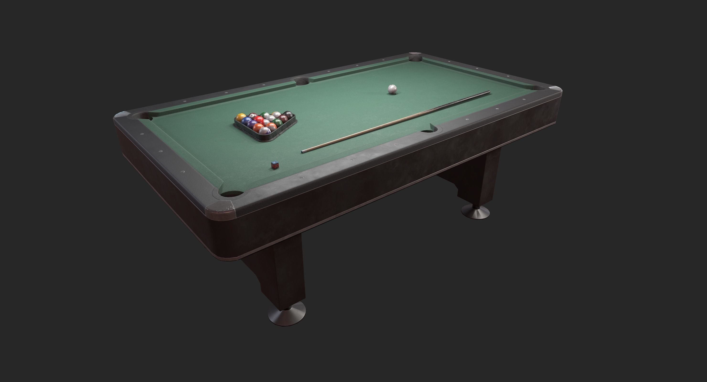 Pool Table Low-poly 3D model_6