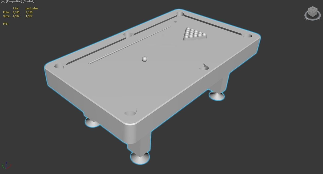 Pool Table Low-poly 3D model_16