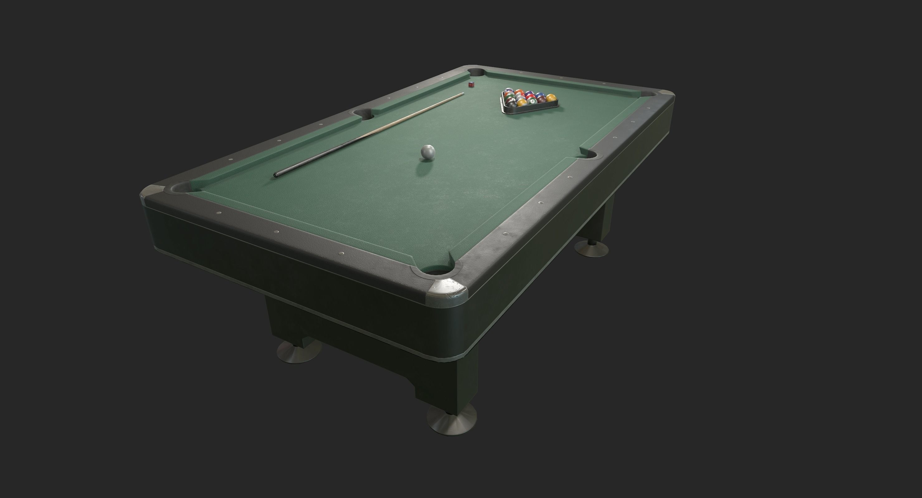 Pool Table Low-poly 3D model_5