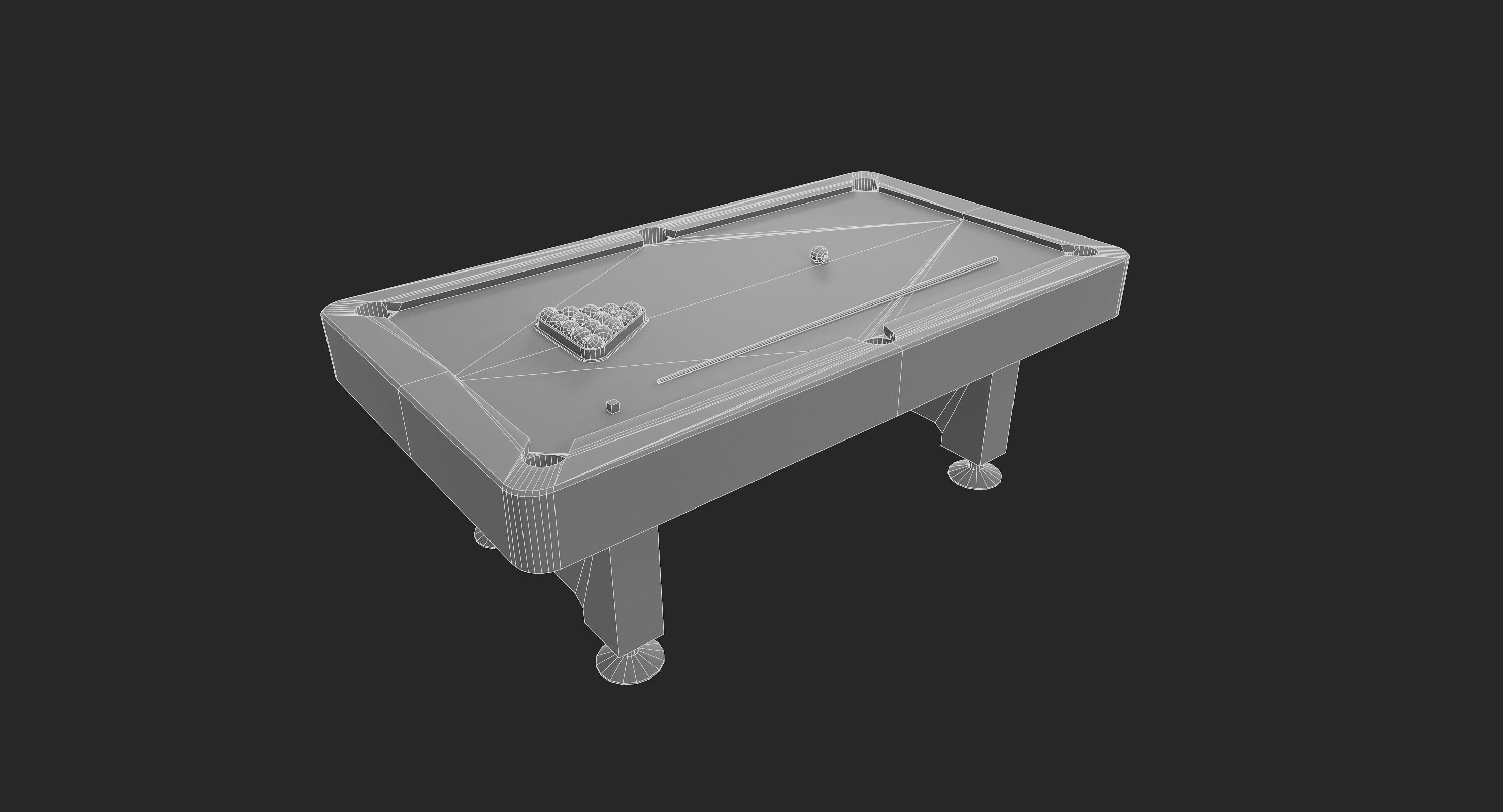 Pool Table Low-poly 3D model_20