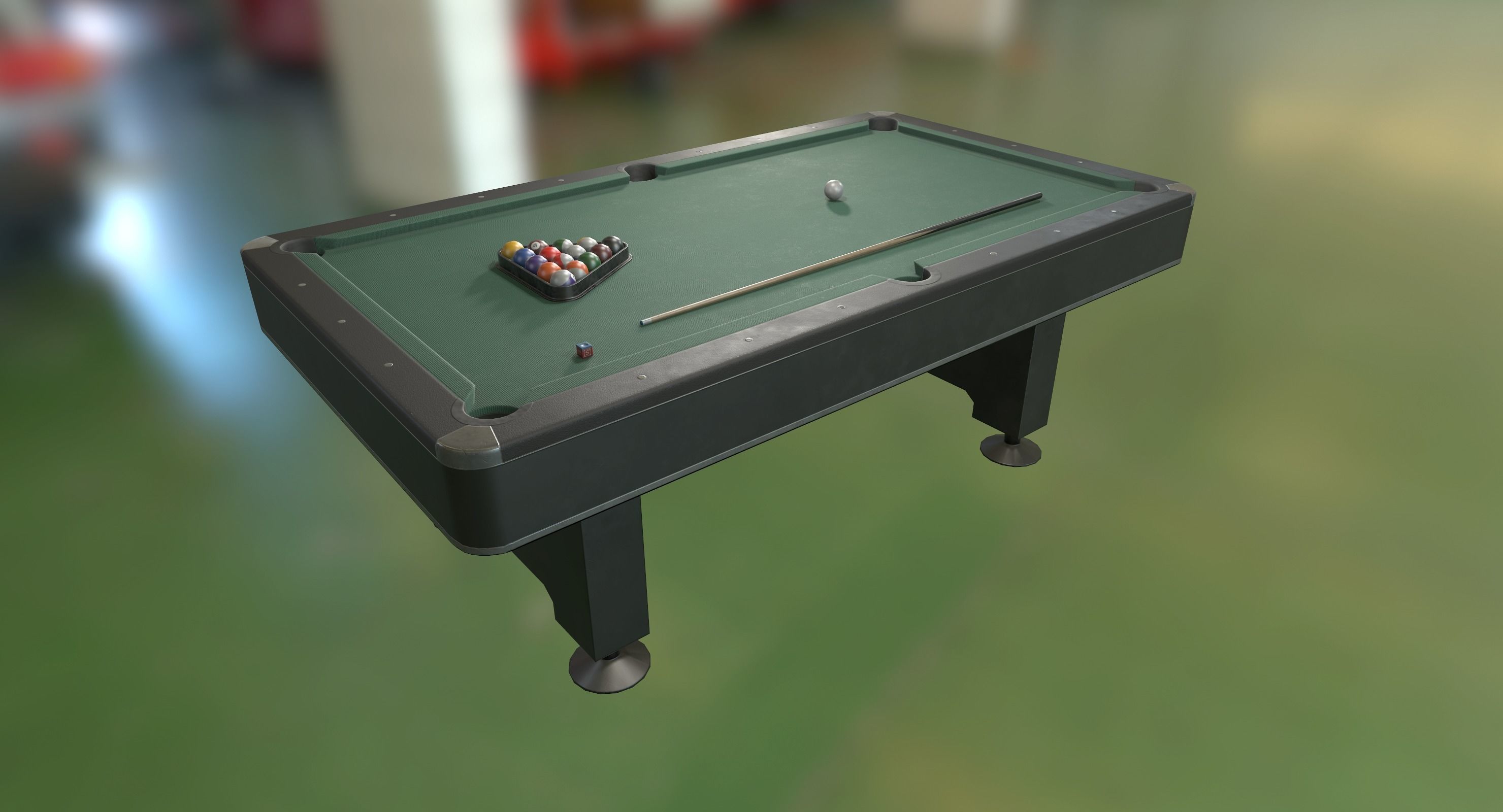 Pool Table Low-poly 3D model_11
