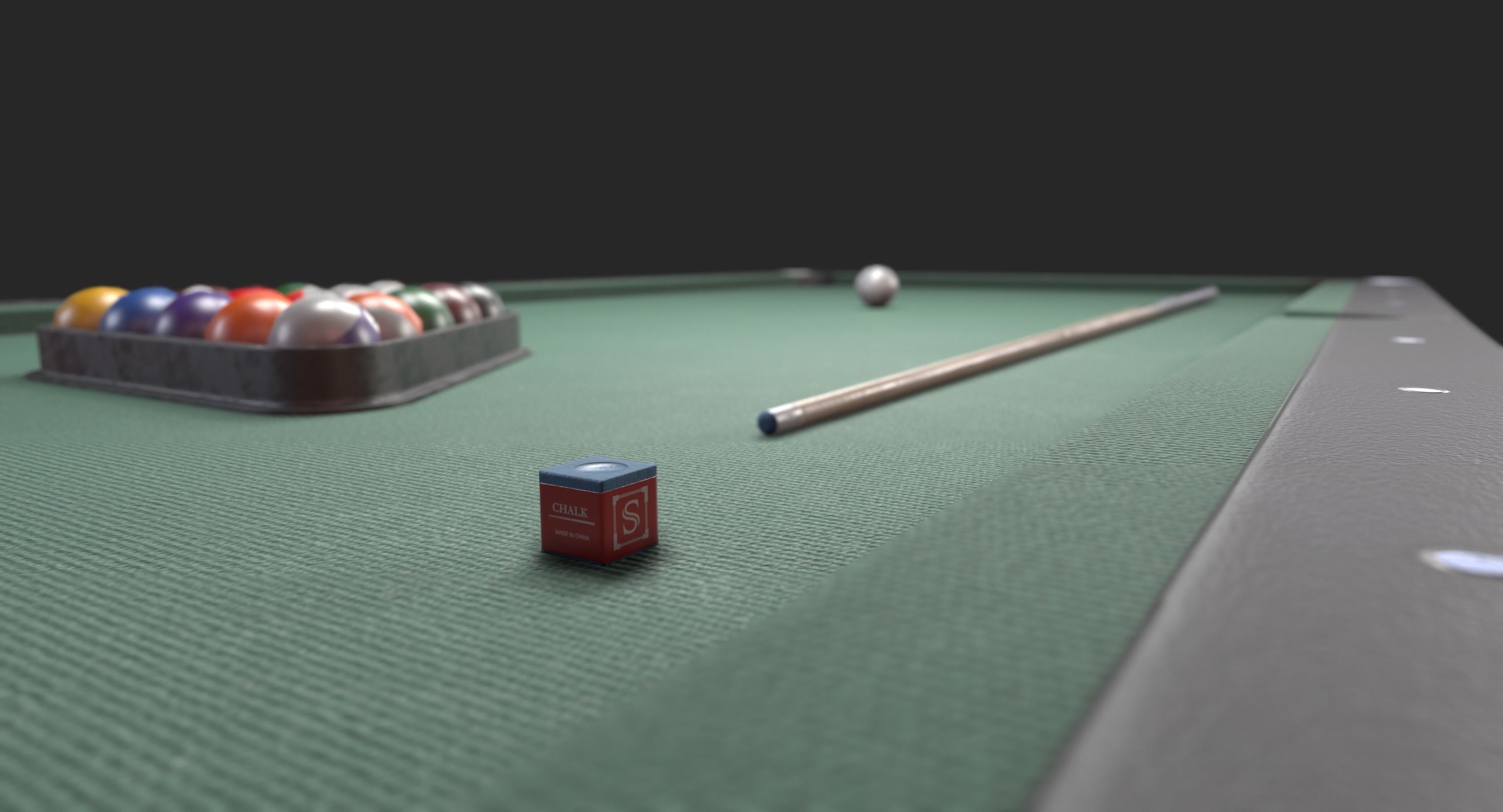 Pool Table Low-poly 3D model_2
