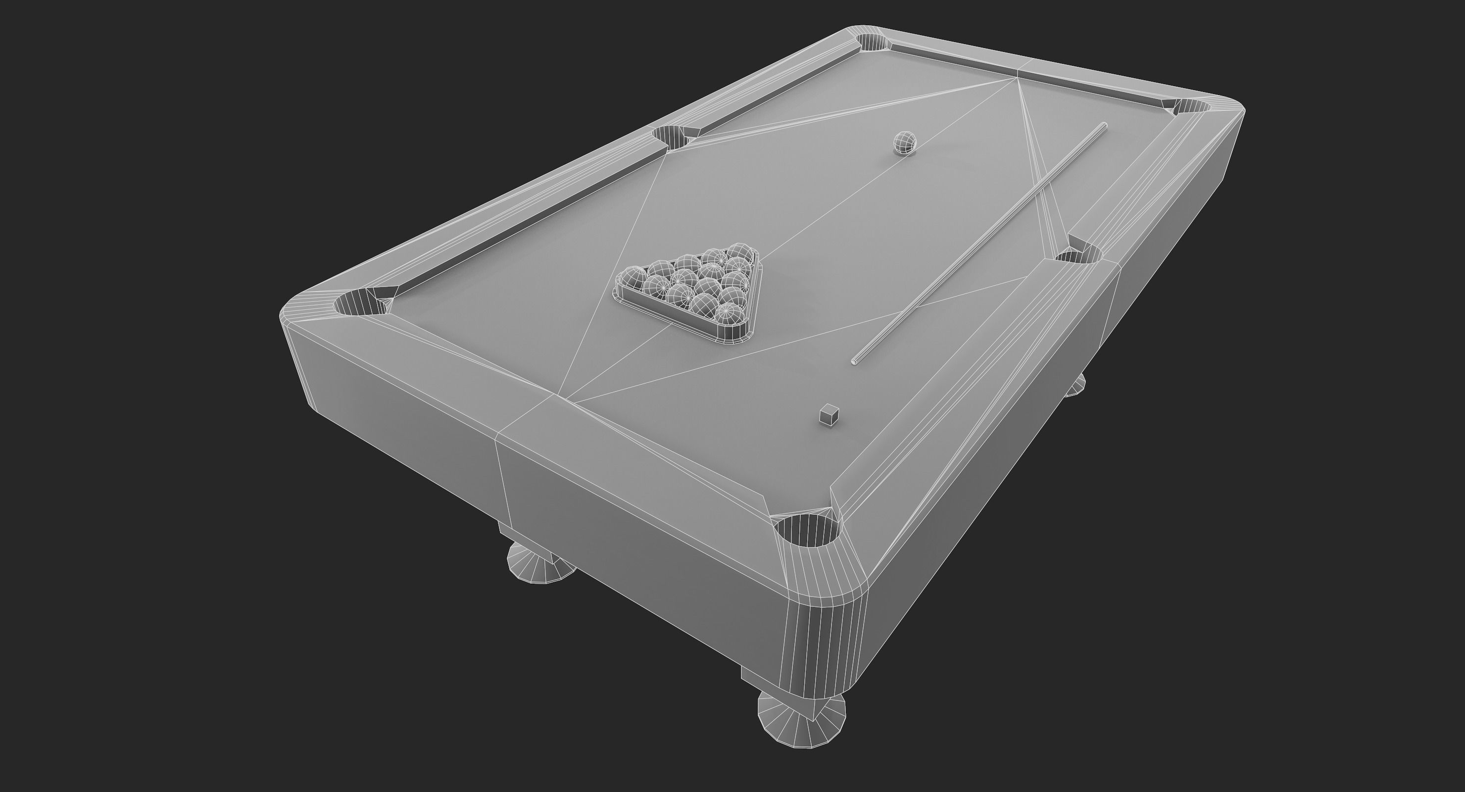 Pool Table Low-poly 3D model_17