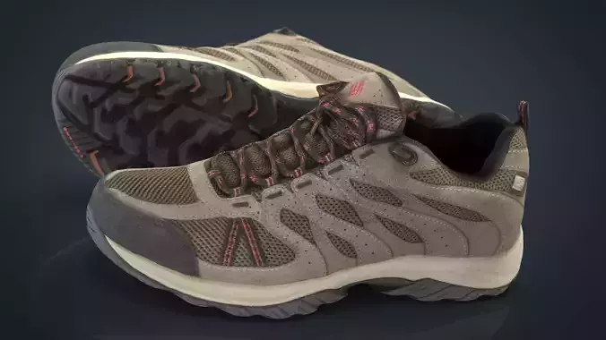 Hiking shoes  Low-poly 3D model
