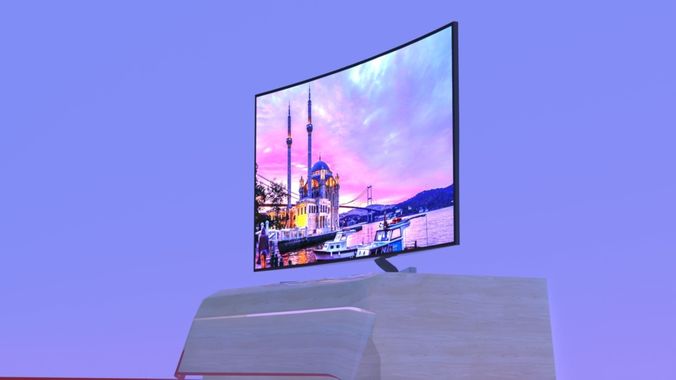 Curved TV Low-poly 3D model