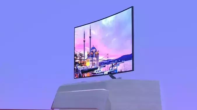 Curved TV Low-poly 3D model
