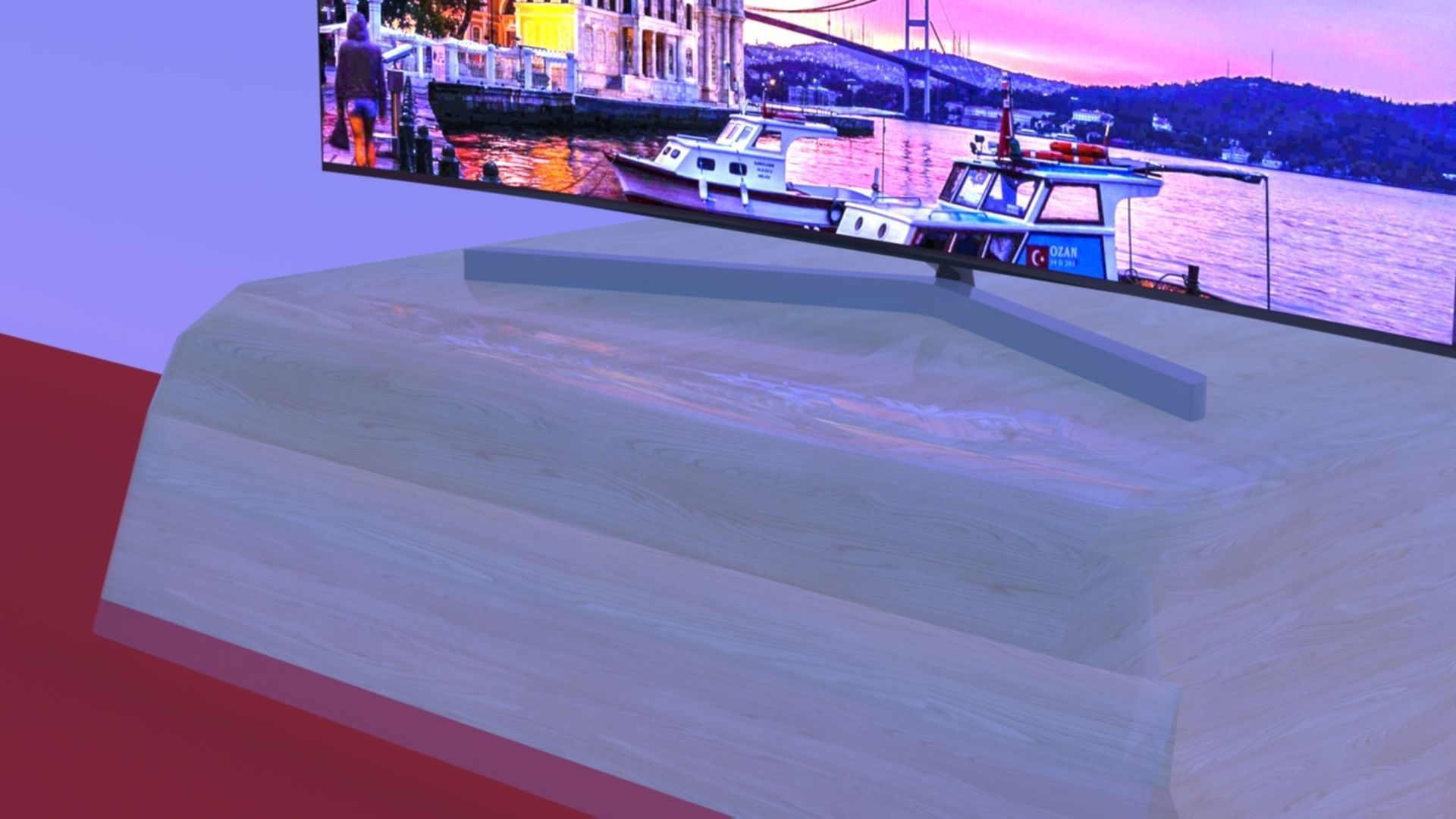 Curved TV Low-poly 3D model_5