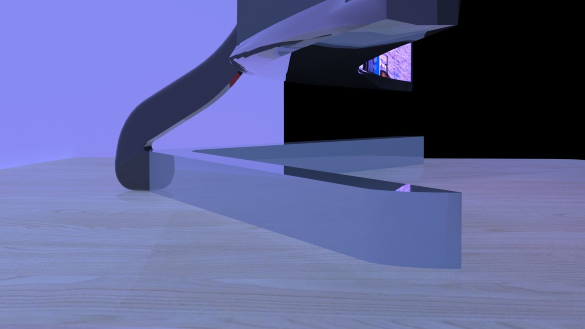 Curved TV Low-poly 3D model_8