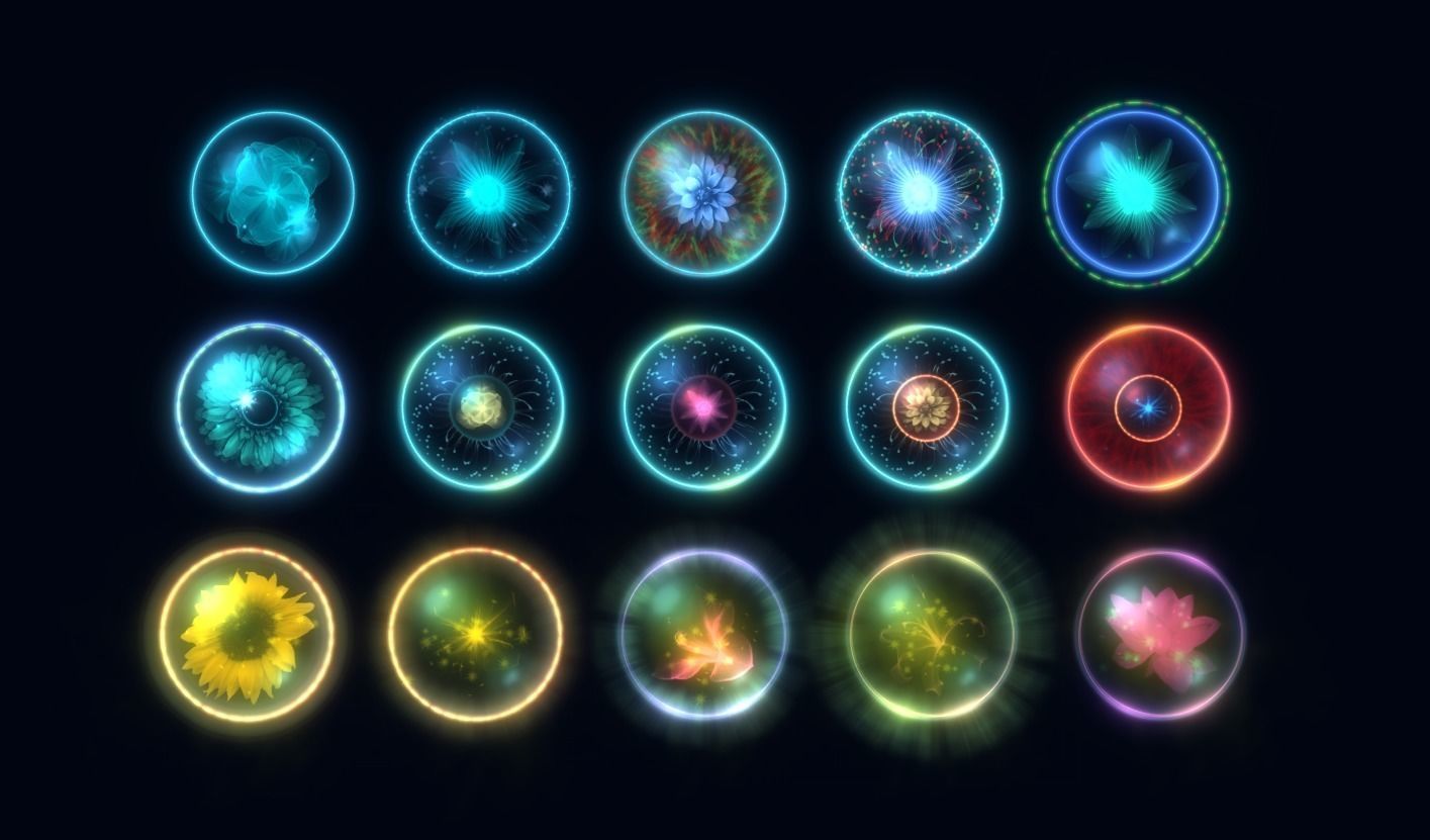 Bubble Particles 2D 3D Low-poly 3D model_20