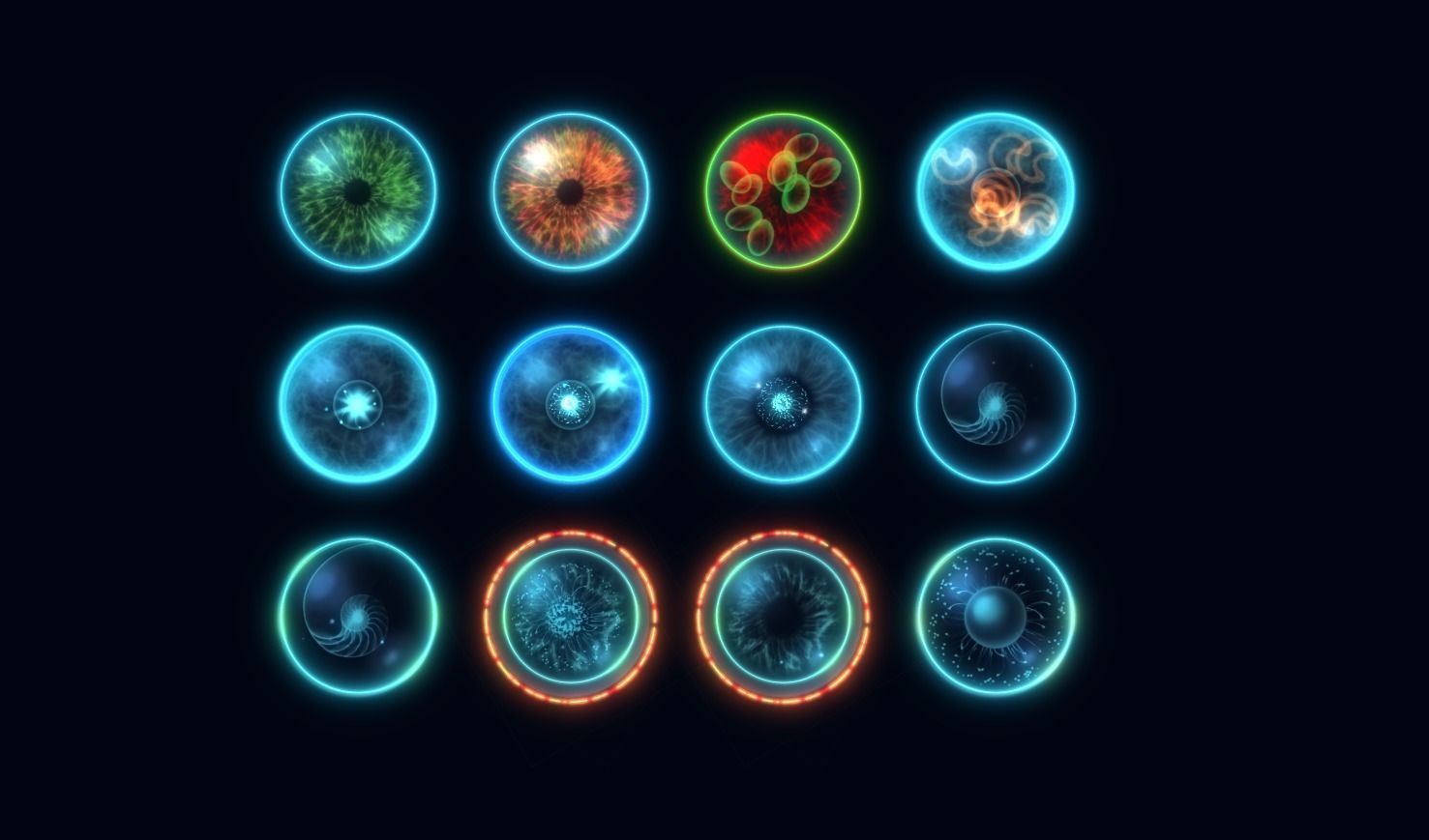 Bubble Particles 2D 3D Low-poly 3D model_3