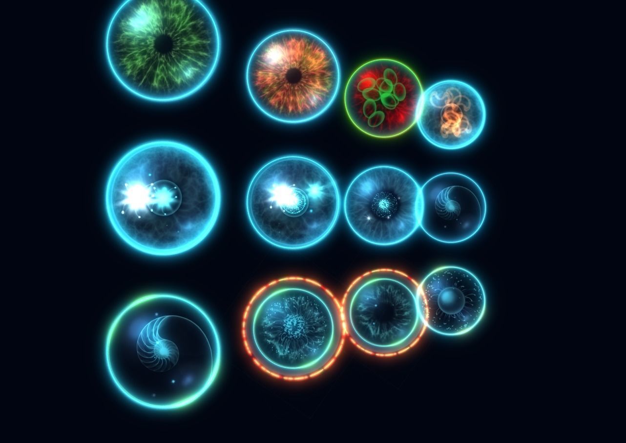 Bubble Particles 2D 3D Low-poly 3D model_6