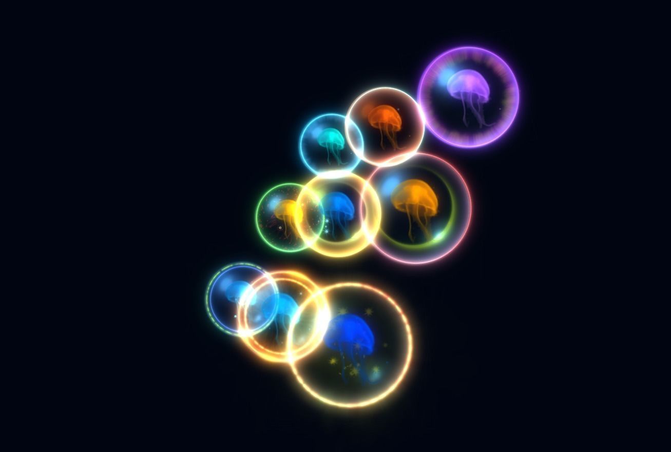 Bubble Particles 2D 3D Low-poly 3D model_16