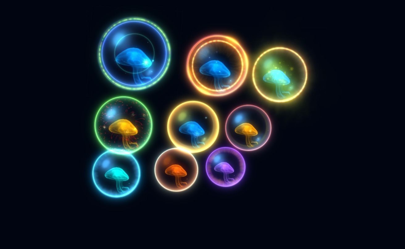 Bubble Particles 2D 3D Low-poly 3D model_19