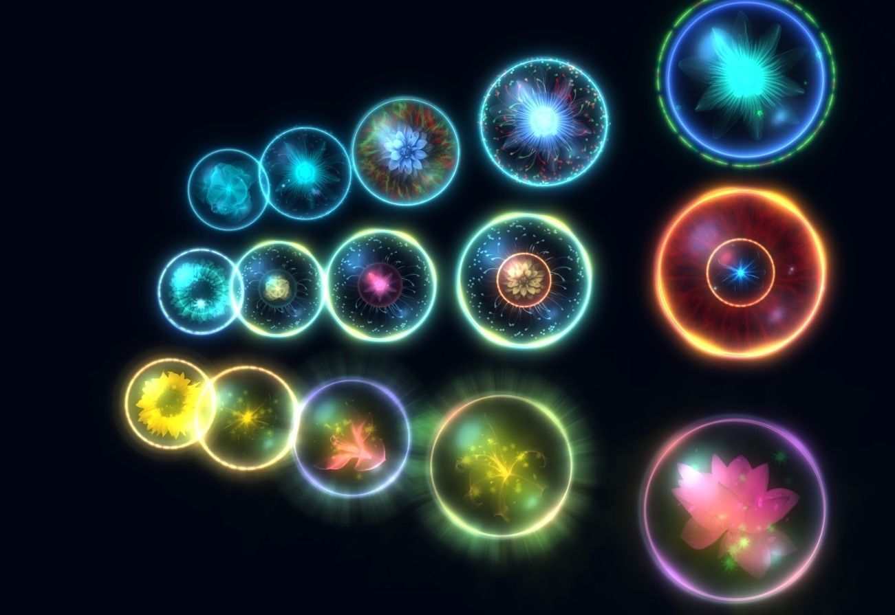 Bubble Particles 2D 3D Low-poly 3D model_12