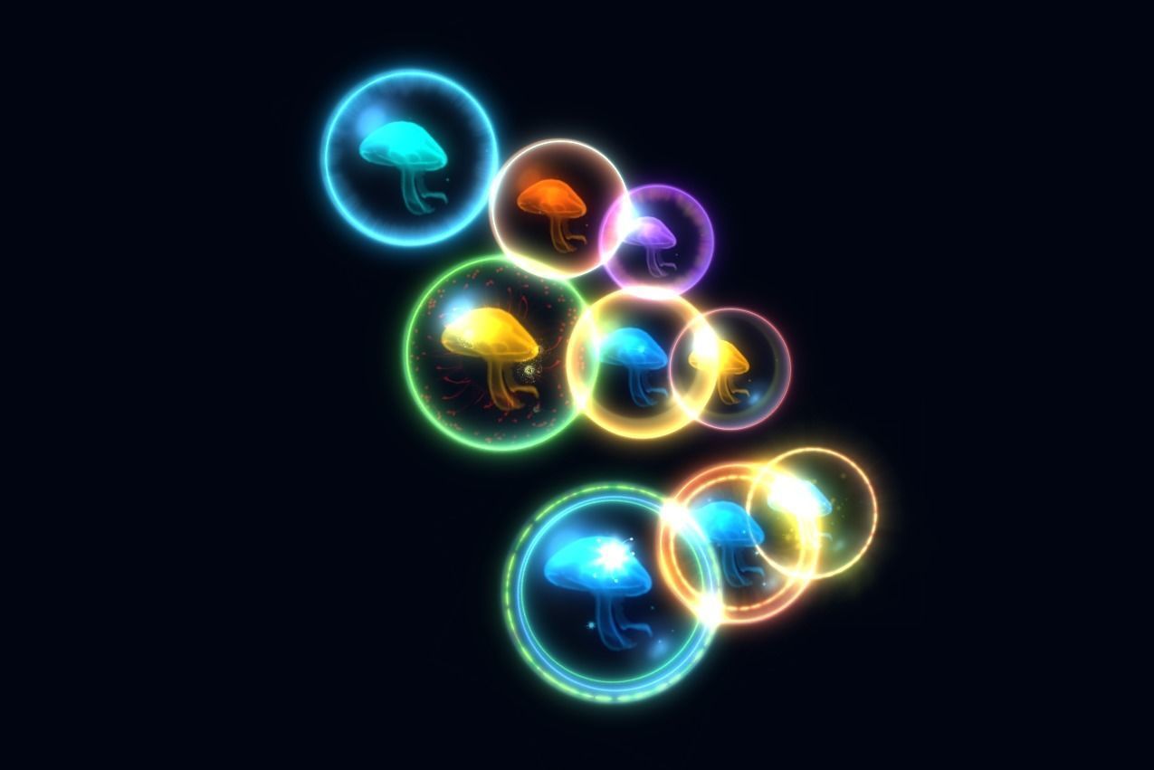 Bubble Particles 2D 3D Low-poly 3D model_18