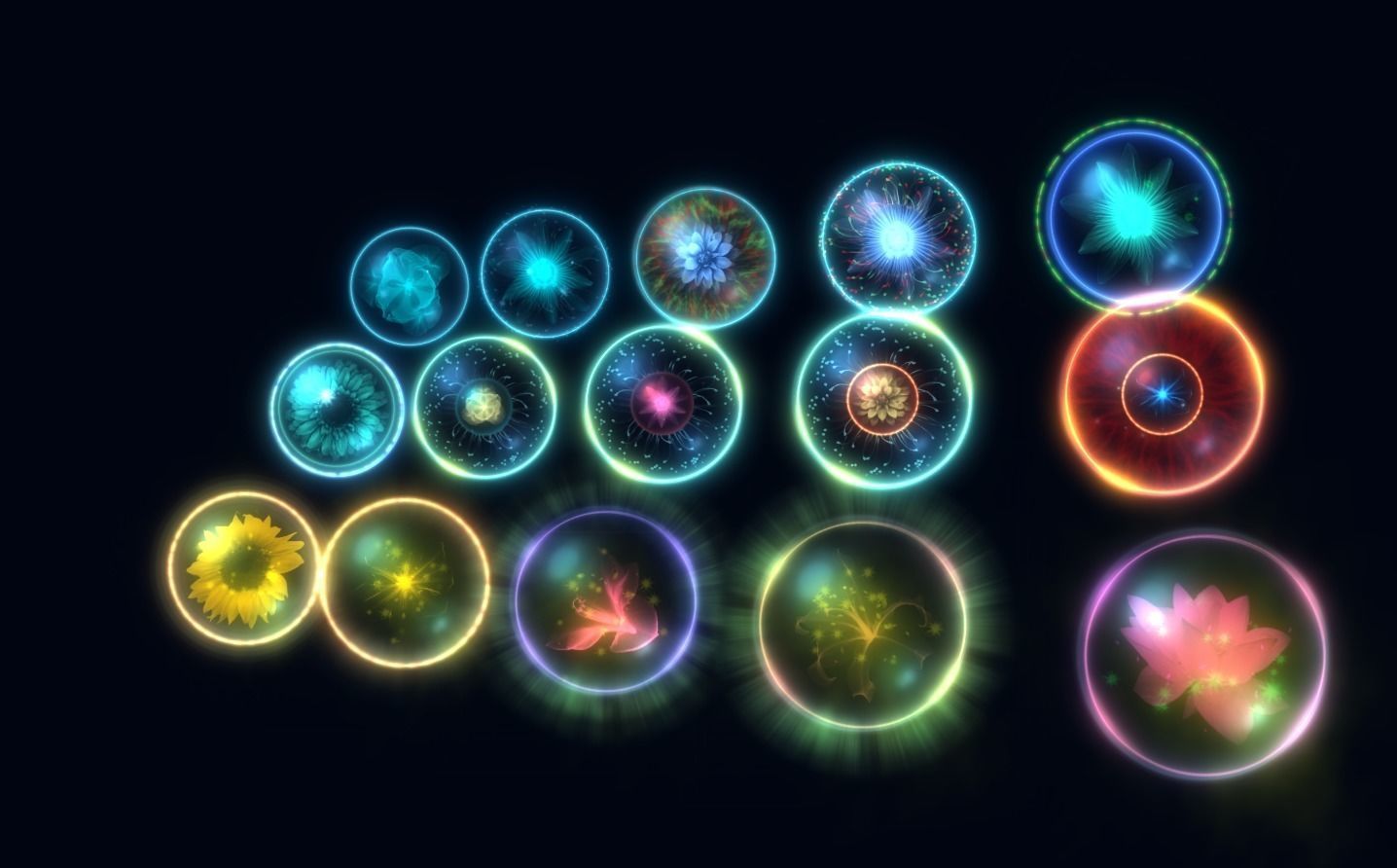 Bubble Particles 2D 3D Low-poly 3D model_8