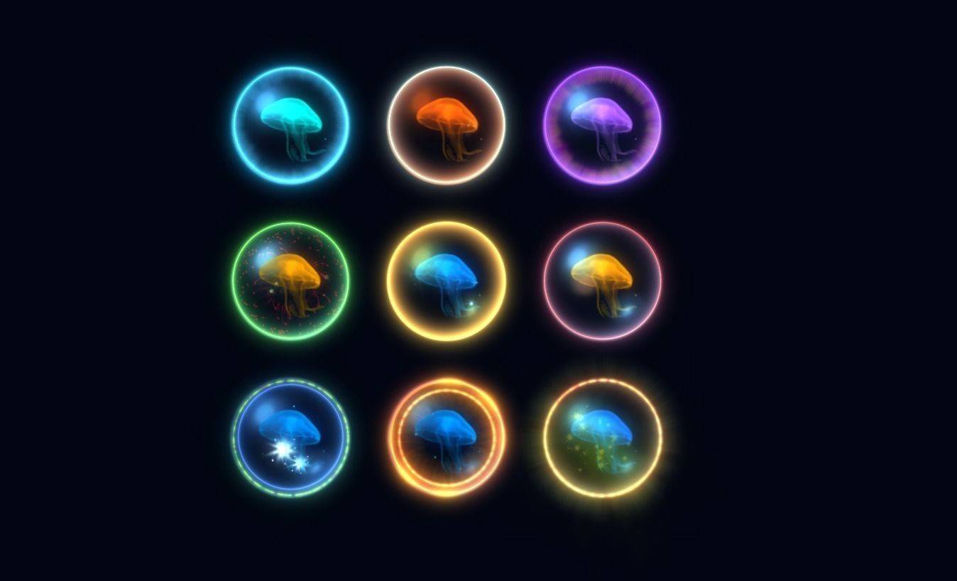 Bubble Particles 2D 3D Low-poly 3D model_23