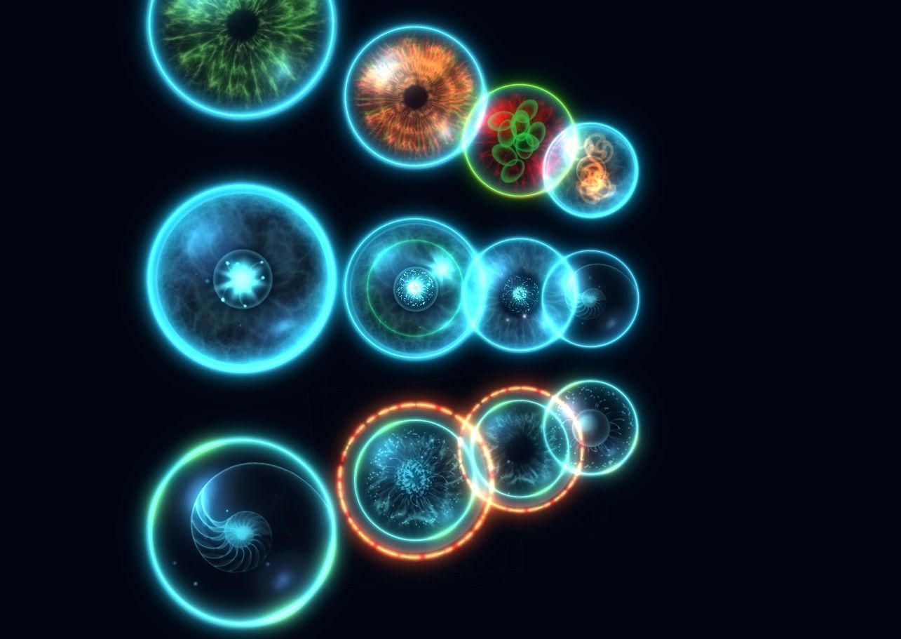 Bubble Particles 2D 3D Low-poly 3D model_2