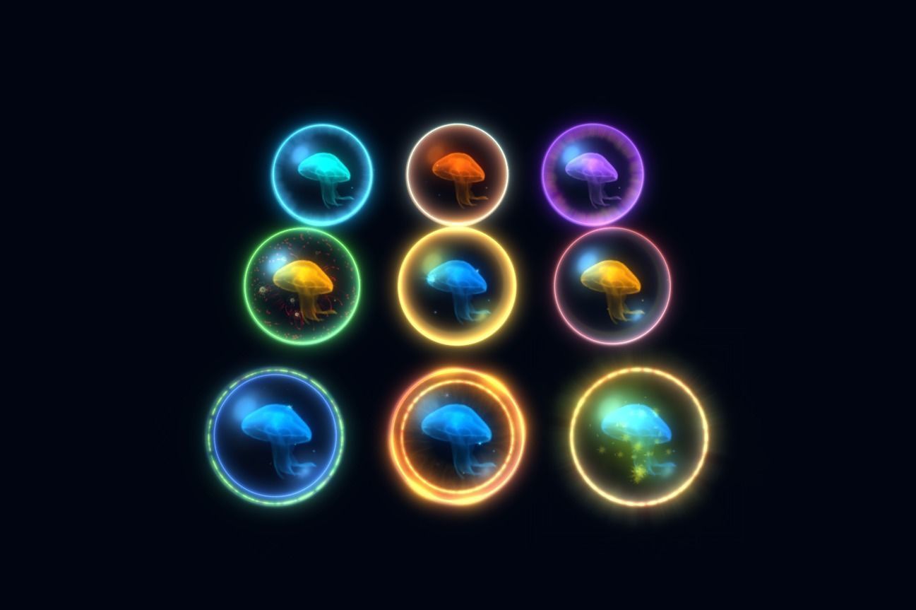 Bubble Particles 2D 3D Low-poly 3D model_13