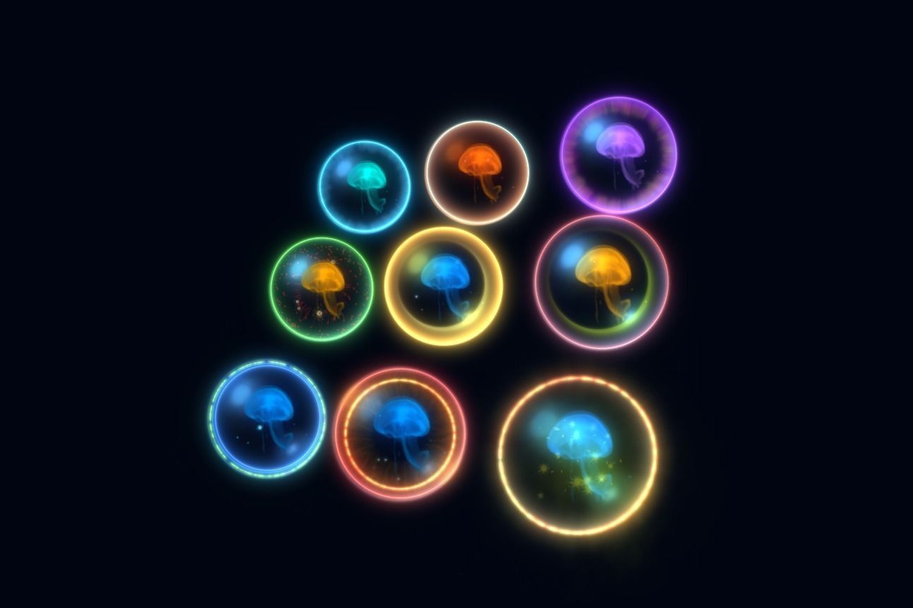 Bubble Particles 2D 3D Low-poly 3D model_14