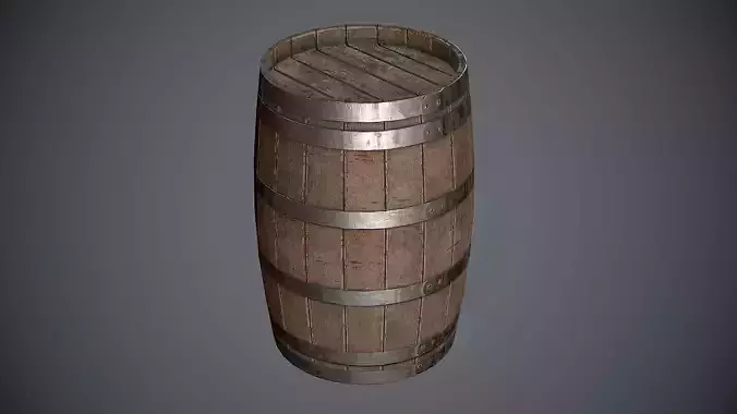 Barrel Wooden Low-poly 3D model
