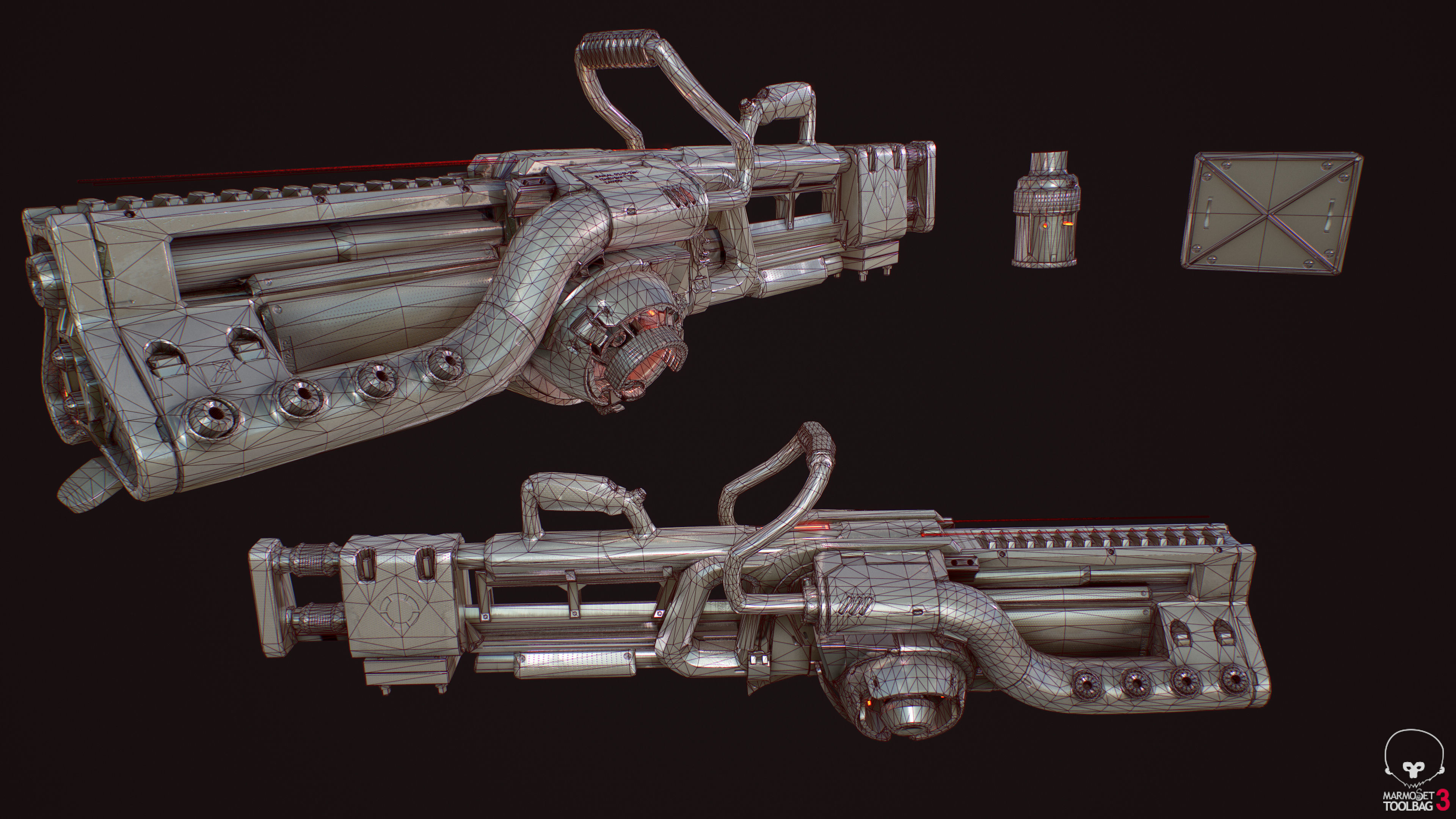 Baikal - Heavy plasma sci-fi gun Low-poly 3D model_4