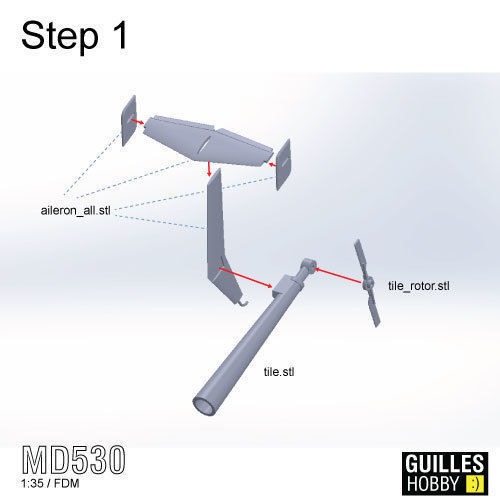MD530 HELICOPTER - SCALE MODEL - ASSEMBLY KIT 3D print model_1