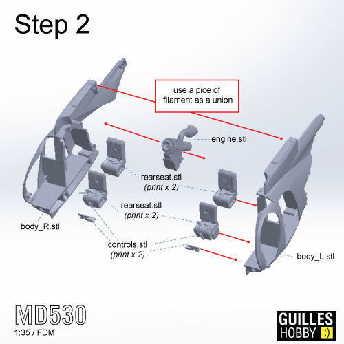 MD530 HELICOPTER - SCALE MODEL - ASSEMBLY KIT 3D print model_2
