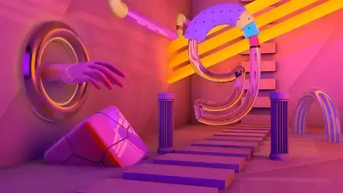 abstract animation  Low-poly 3D model