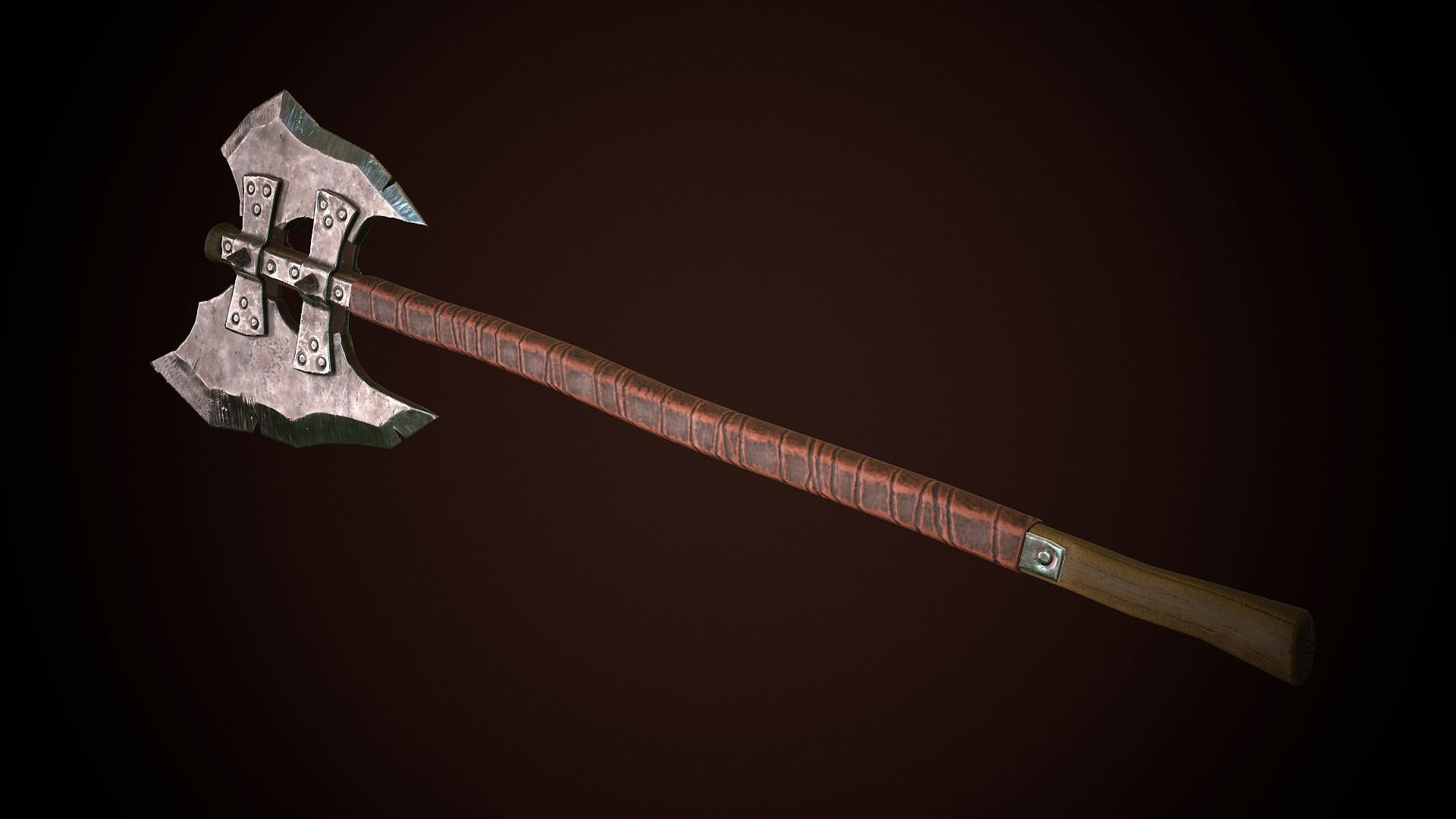 Orcish Axe Low-poly 3D model_3