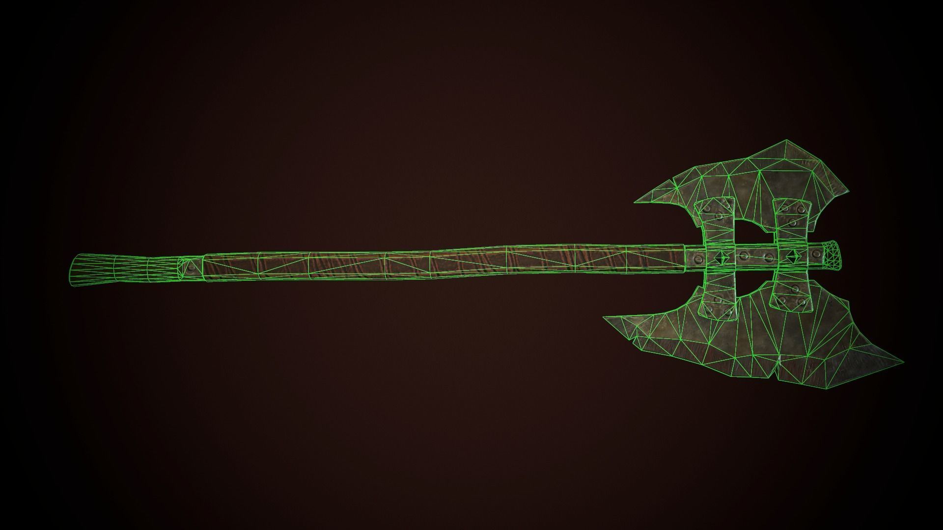 Orcish Axe Low-poly 3D model_5