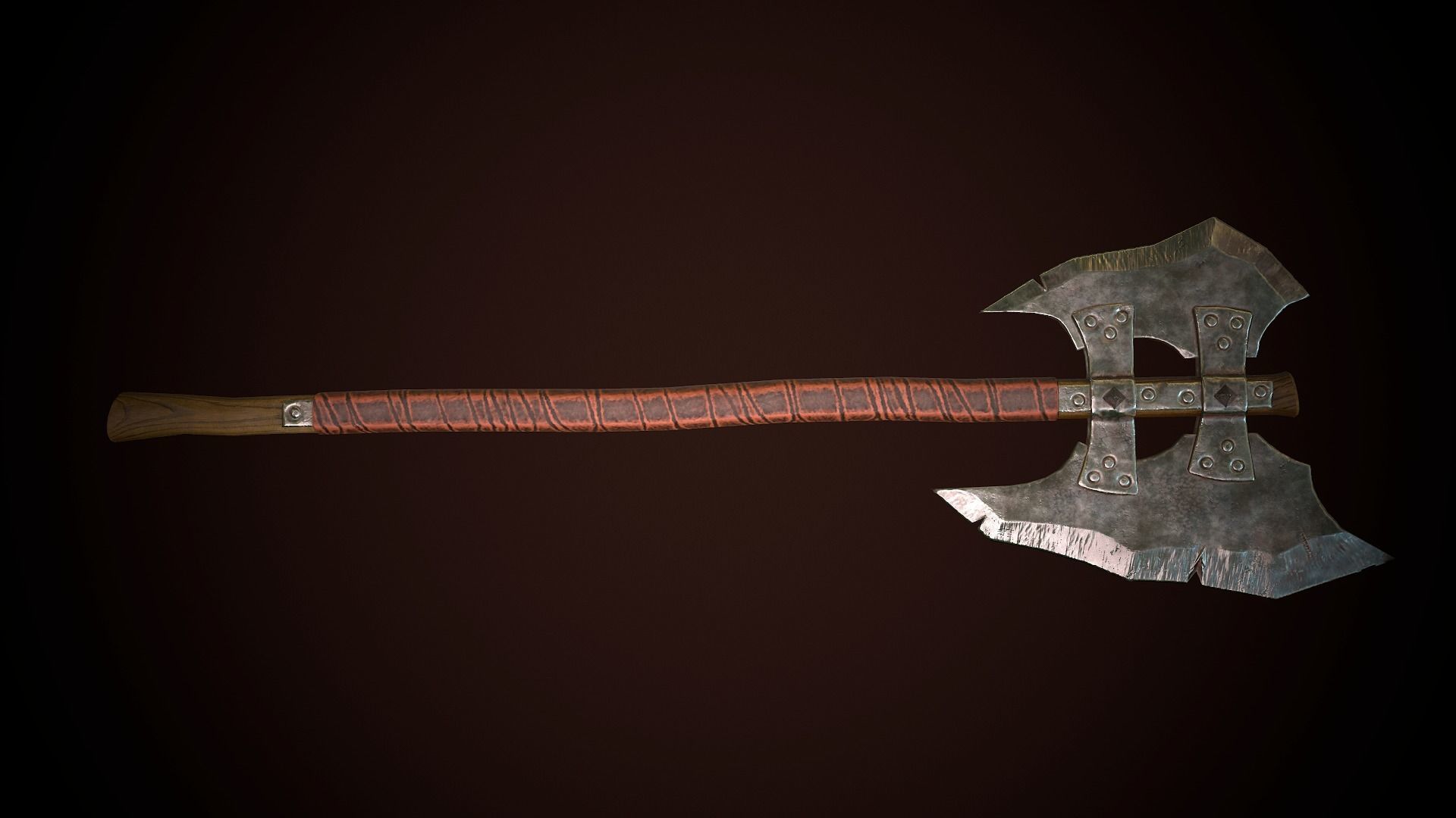 Orcish Axe Low-poly 3D model_6