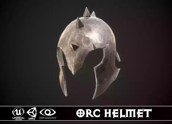 Orc Helmet 01 Low-poly 3D model