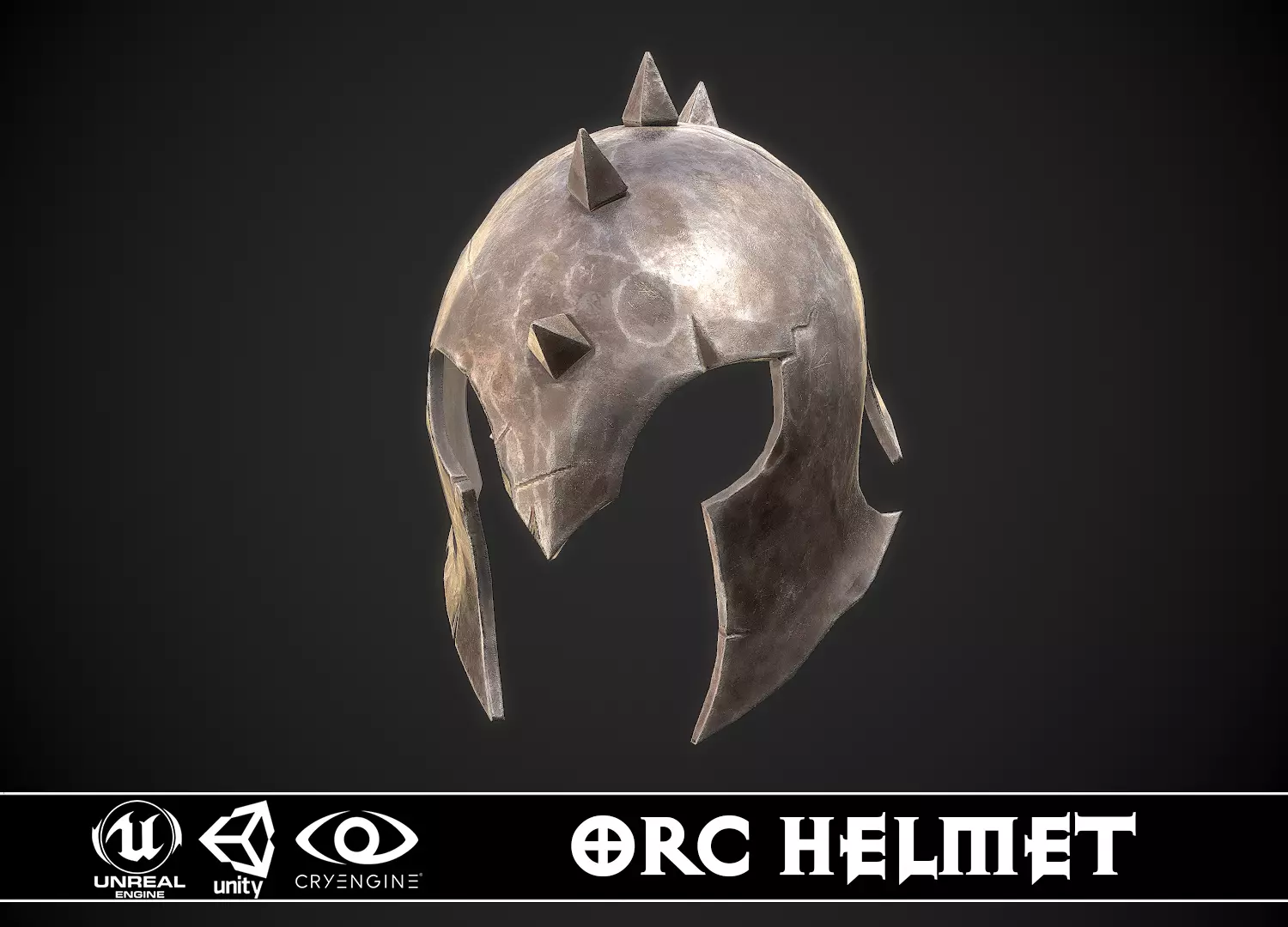 Orc Helmet 01 Low-poly 3D model_0