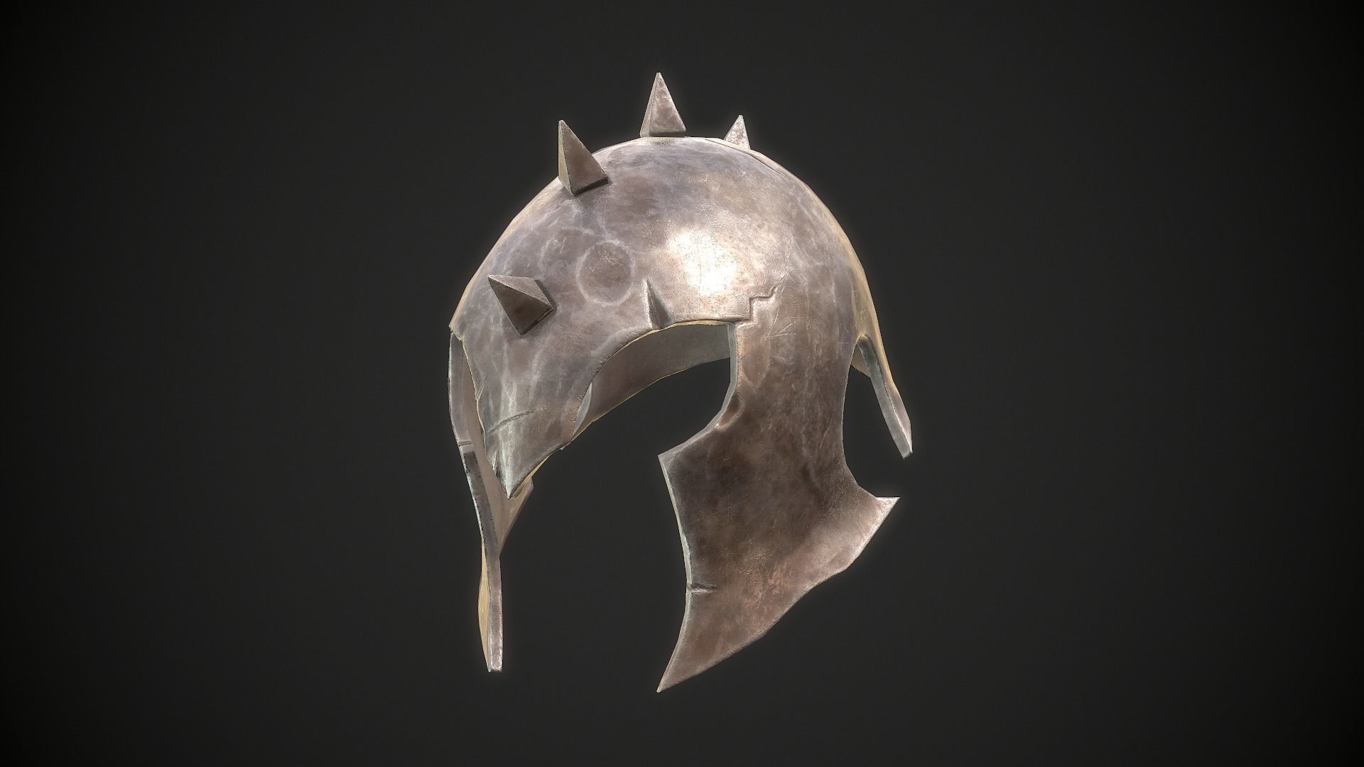 Orc Helmet 01 Low-poly 3D model_4