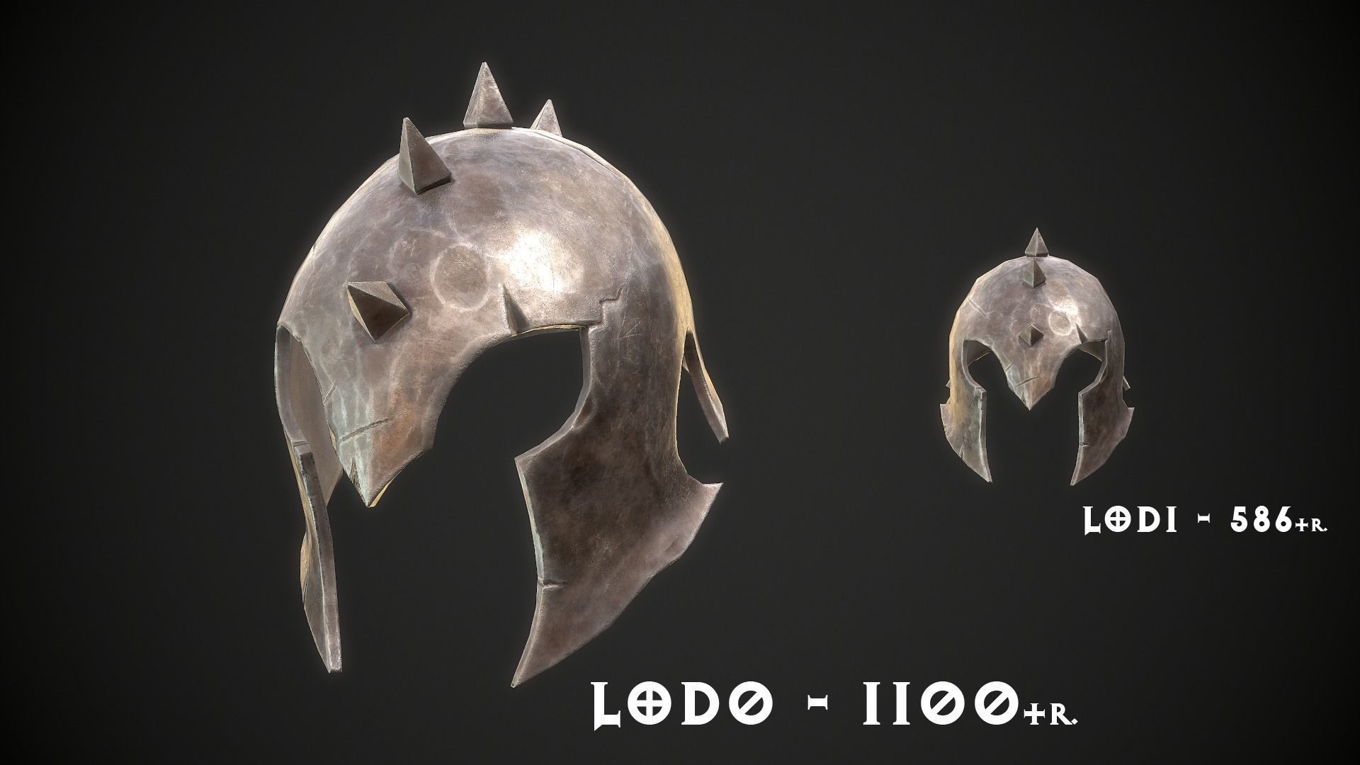 Orc Helmet 01 Low-poly 3D model_1