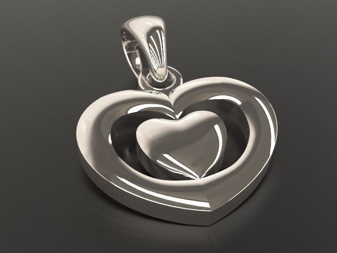 Heart shape pendant 3D print model