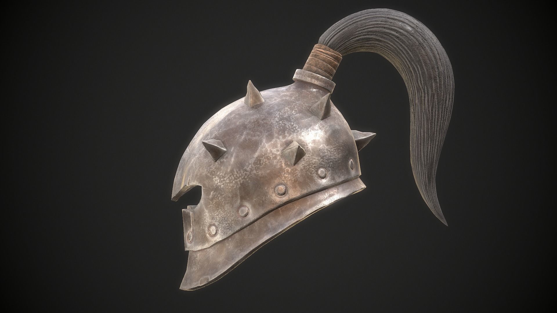 Orc Helmet 02 Low-poly 3D model_6